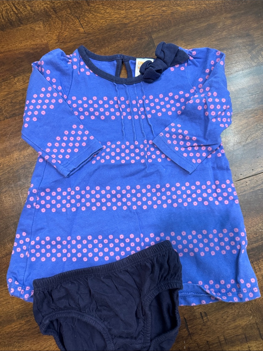 Gymboree Purple Dress with Pink Floral Dots